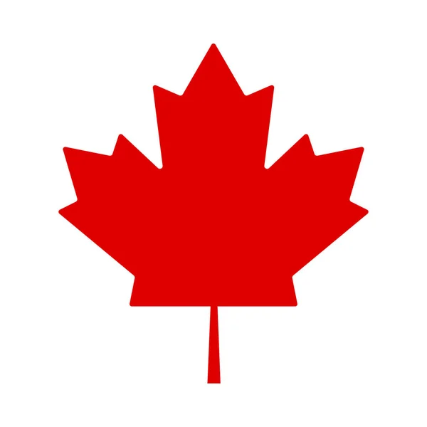 Red Leaf Canada sobre fundo branco. Bandeira do Canadá — Vetor de Stock