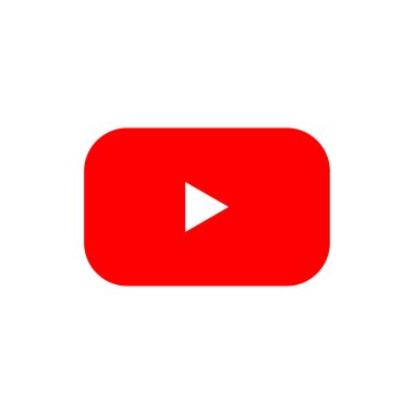 Video oynatma düğmesi simgesi. Kırmızı düğme simgesi. Düz tasarım düğmesi simgesini oynat