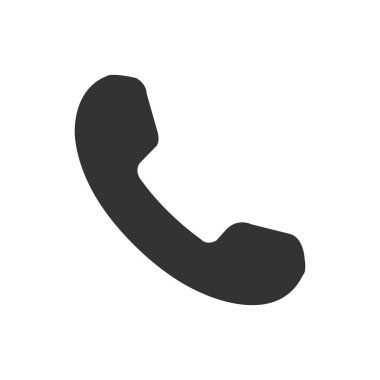 Boş arka planda düz tasarım siyah telefon simgesi