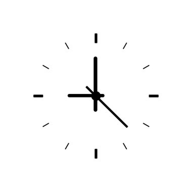 Template clock in trendy color. Clock icon. Vector illustration clipart