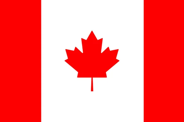 Flagge von Kanada in flachem Design. Flagge Indonesiens Hintergrund. — Stockvektor
