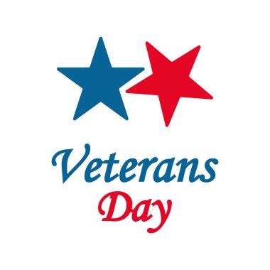 Gaziler günü. İki yıldız kırmızı ve mavi renk düz tasarım. Tebrik kartı. Poster veya banner Gaziler gün