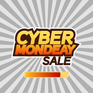 Siber Pazartesi satış başlık sayfası veya poster. Metin, güneş ışınları arka plan düz tasarım üzerinde Cyber Pazartesi Satılık