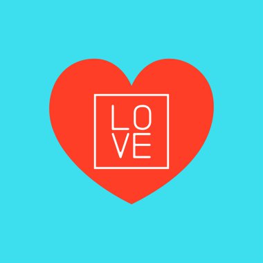 Seviyorum. Sevgililer günü için şablon tebrik kartı