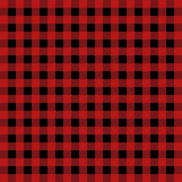 Dřevorubec kostkovaný vzor v červené a černé. Bezešvá vektorová vzor. Jednoduchá textilní vintage design — Stockový vektor