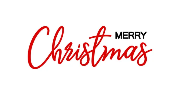 Letras Feliz Navidad sobre fondo en blanco en diseño plano — Vector de stock