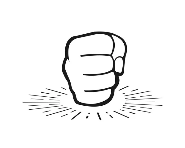 Fist punching or hitting icon in flat design — Stock Vector