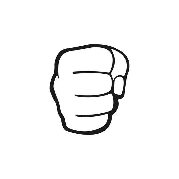 Fist icon in flat design on blank background — Stock Vector