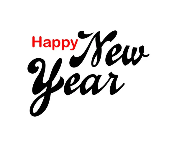 Lettering Happy New Year on blank background in flat design — Stock Vector