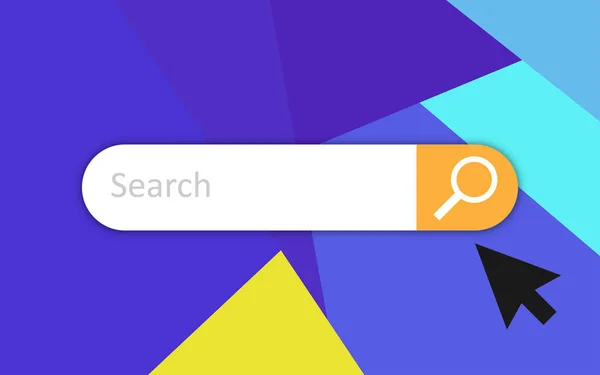Plantilla Ventana simple del navegador. Navegador concepto de búsqueda en el fondo colorido plano de moda — Vector de stock