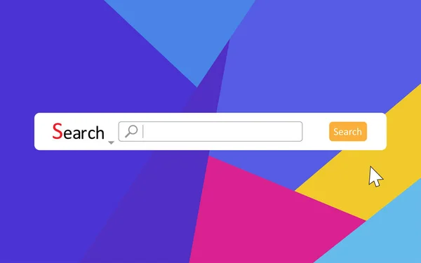 Finestra del browser semplice modello. Browser Concetto di ricerca su sfondo colorato piatto alla moda — Vettoriale Stock