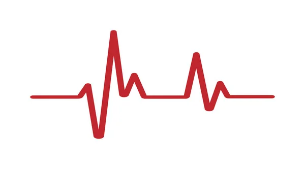 Heartbeat-Vector Icon heartbeat lijn. Heartbeat icoon voor medische apps. Hartslag in rode kleur — Stockvector