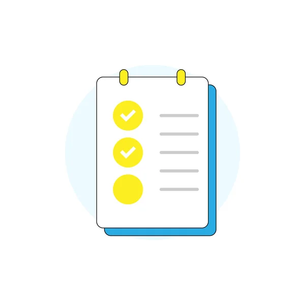 Vector Clipboard com ícone Checklist. Ícone da lista de verificação. Ícone da área de transferência. Design de moda plana. Vetor — Vetor de Stock