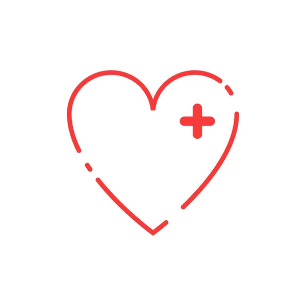 Szerelem ikon. Vörös szív. Lineáris szív trendi designban. Szív-ikon — Stock Vector