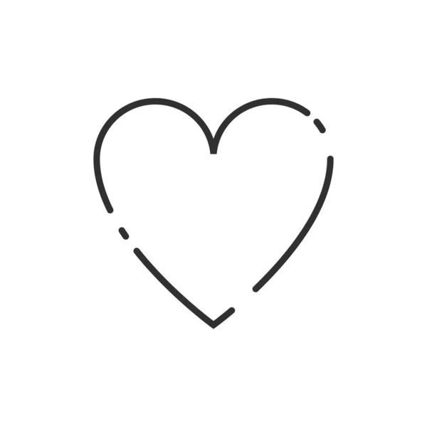 Liefde icoon. Zwart hart. Lineair hart in trendy design. Hart pictogram — Stockvector