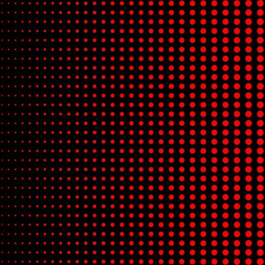 Siyah arka planda kırmızı nokta yarıya iner. Kırmızı yarı ton luk nokta