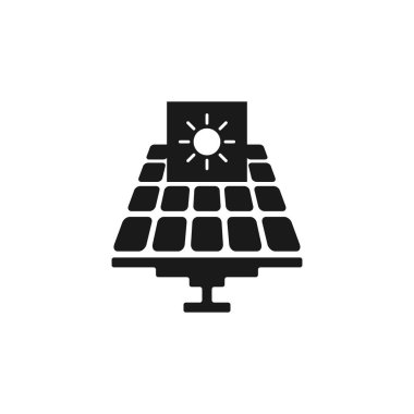 Güneş panelleri izole edilmiş. Simge güneş panelleri. Düz stilde web tasarımı için simge