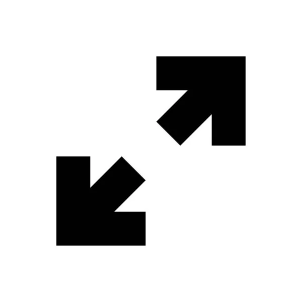 Zwei schwarze Pfeile diagonal. schwarze Pfeile. Pfeilzeichen. Pfeilvektorsymbol — Stockvektor