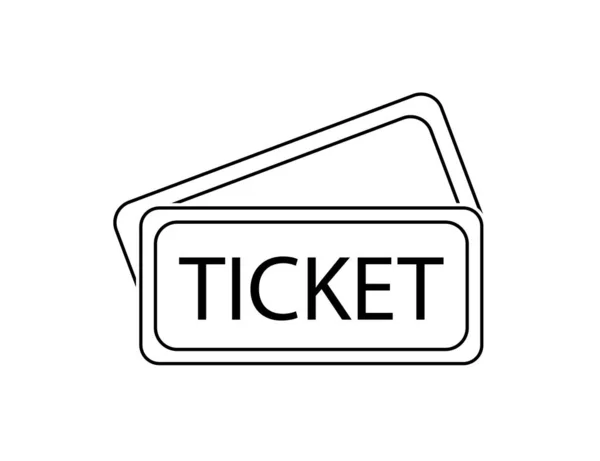 Biljett i linjer design isolerad på vit bakgrund. Biljett för webbdesign — Stock vektor