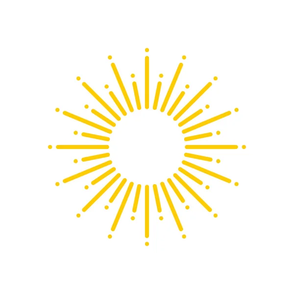 Zonnestralen geel pictogram geïsoleerd op witte achtergrond — Stockvector