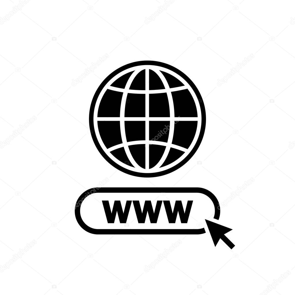 Www. Internet icon. Www search bar icon. Website icon