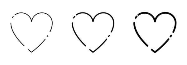 Colección Corazón Negro iconos en diseño de líneas — Vector de stock