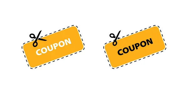 Icona del vettore coupon. Vettoriale Buoni sconto icone. Icone coupon in design piatto — Vettoriale Stock