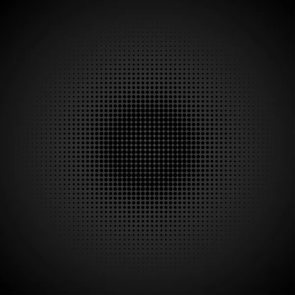 Schwarzer abstrakter Hintergrund mit halbtoner Punktetextur — Stockvektor