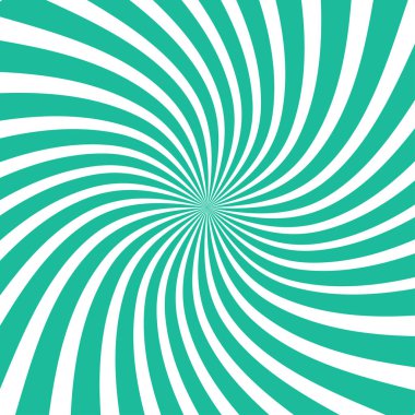 Güneş ışınları arka plan. Sarmal tasarımda güneş ışınları. Güneş ışınları yeşil renk. Vektör