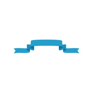 Şerit Afiş. Şerit Banner vektör simgesi. Beyaz arka planda yalıtılmış Şerit Afiş mavi renk