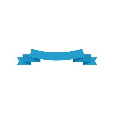 Şerit Afiş. Şerit Banner vektör simgesi. Beyaz arka planda yalıtılmış Şerit Afiş mavi renk