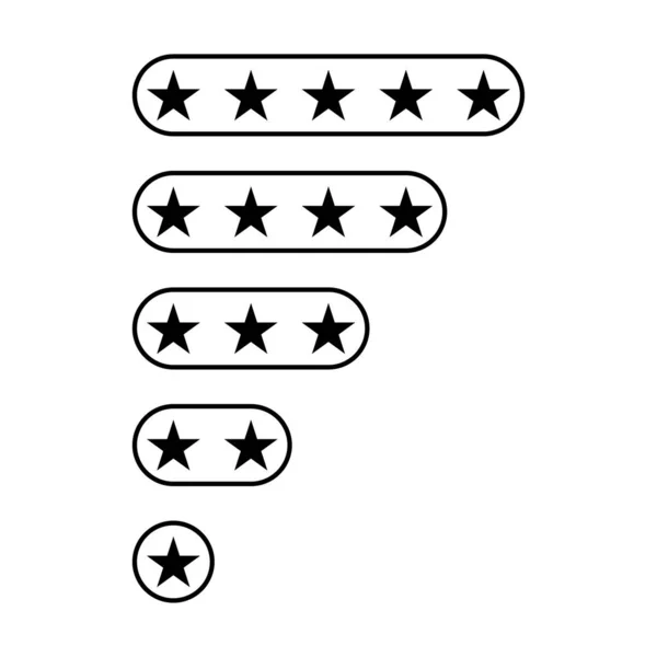 Star Rating. Stars Valutation en design plat. Star Rating concept d'entreprise — Image vectorielle