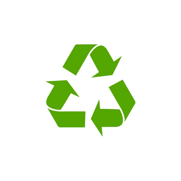 Reciclar. Signo de reciclaje. Reciclar icono verde aislado sobre fondo blanco — Vector de stock