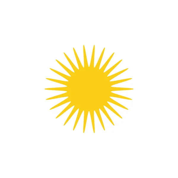 太陽の黄色のアイコン。白い背景に隔離された太陽ベクトルアイコン — ストックベクタ