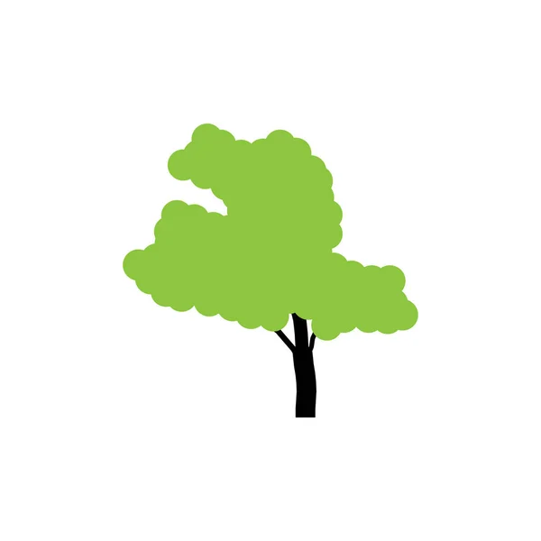 Δέντρο. Πράσινο δέντρο σε επίπεδη σχεδίαση. Είδωλο διάνυσμα δέντρου απομονώνεται σε λευκό φόντο — Διανυσματικό Αρχείο