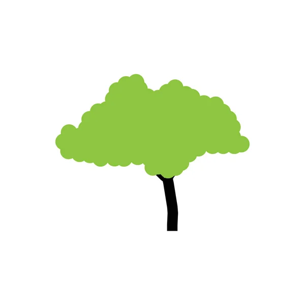 Δέντρο. Πράσινο δέντρο σε επίπεδη σχεδίαση. Είδωλο διάνυσμα δέντρου απομονώνεται σε λευκό φόντο — Διανυσματικό Αρχείο