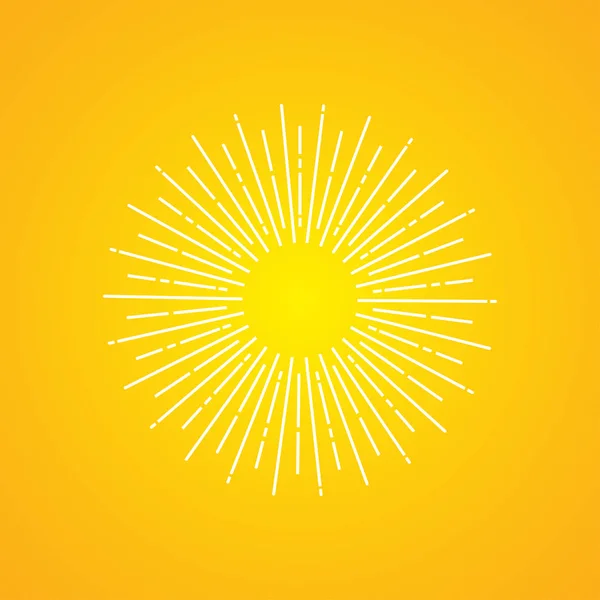 White sun rays on yellow gradient background. sun rays vector icon — Stock Vector