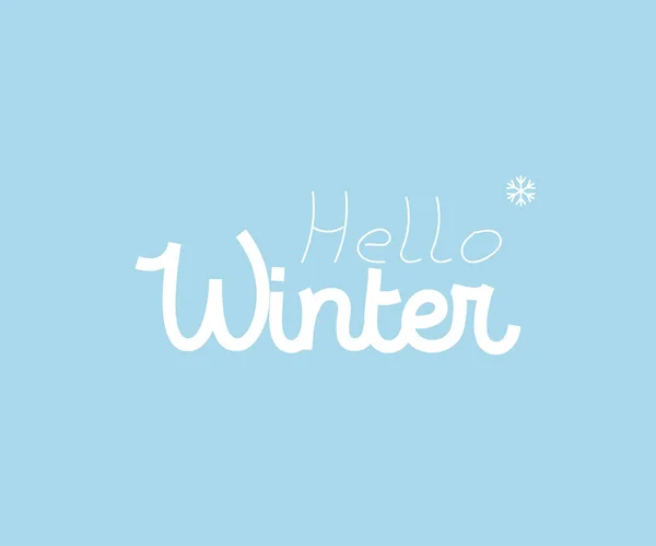 Hello χειμερινό πανό ή αφίσα. Ευχετήρια κάρτα Hello Γουίντερ — Διανυσματικό Αρχείο