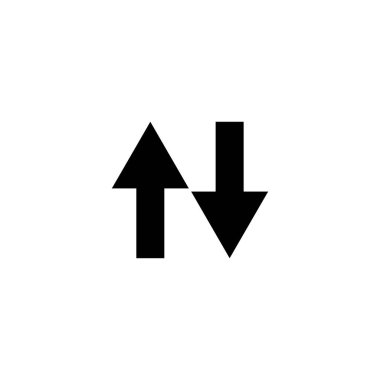 Oklar vektör simgeleri. İki ok yukarı ve aşağı. Beyaz arka planda yalıtılmış oksimgeleri