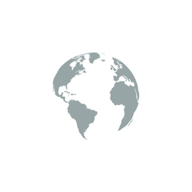 Dünya küre vektör simgesi. Dünya haritası simgesi. Dünya gezegeni beyaz arka plan üzerinde izole