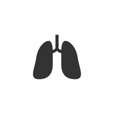 Akciğerler vektör simgesi. Akciğerler siyah simgesi. Akciğerler beyaz arka plan üzerinde izole