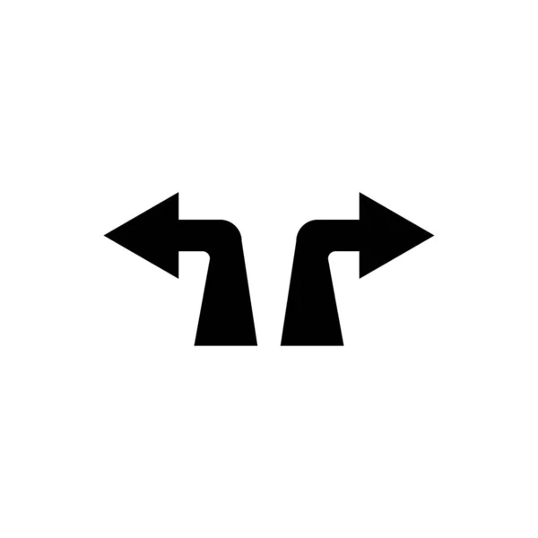 Icone vettoriali frecce. Due frecce a destra e a sinistra. Icone delle frecce icolate su sfondo bianco — Vettoriale Stock