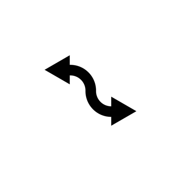 Pfeil schwarzes Vektorsymbol. Pfeil nach links und nach rechts. Pfeil-Symbol. Pfeil isoliert auf weißem Hintergrund — Stockvektor