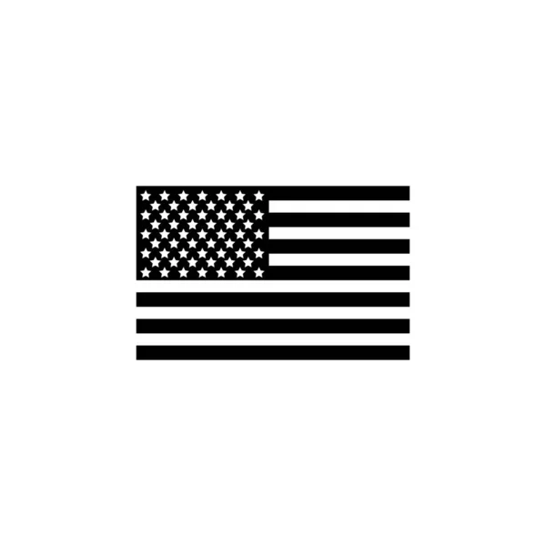 Bandera USA black icon. Símbolo americano. Bandera USA. Bandera usa aislada sobre fondo blanco — Archivo Imágenes Vectoriales