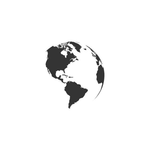 Значок вектора земного шара. Черная иконка карты Земли. Карта земного шара изолирована на белом фоне — стоковый вектор