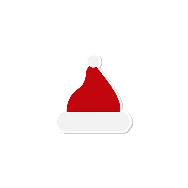 Sombrero de Santa, icono del vector. Santa sombrero icono rojo. Sombrero de Santa aislado sobre fondo blanco — Archivo Imágenes Vectoriales