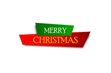 Noel afişi. Şerit veya etiket Gölge ile Merry Christmas, beyaz arka plan üzerinde izole. Degrade renkli Noel kurdele afiş. Poster. Vektör