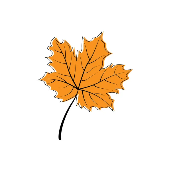 Значок осеннего листа. Осенний кленовый лист в современном простом плоском дизайне. Осенний кленовый лист, выделенный на белом фоне. Векторная иллюстрация — стоковый вектор
