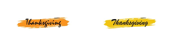 Affiche ou bannière de Thanksgiving. Texte de calligraphie joyeux Thanksgiving dessiné à la main. Joyeux Thanksgiving sur fond texturé pour carte postale, icône d'automne, logo ou badge. Vecteur isolé — Image vectorielle