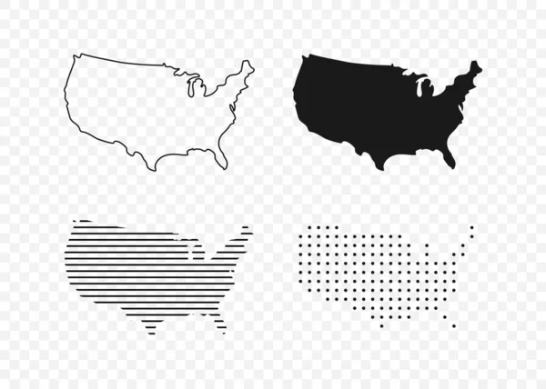 Mapa Usa Usa Vector Iconos Mapa Americano Estados Unidos América — Vector de stock